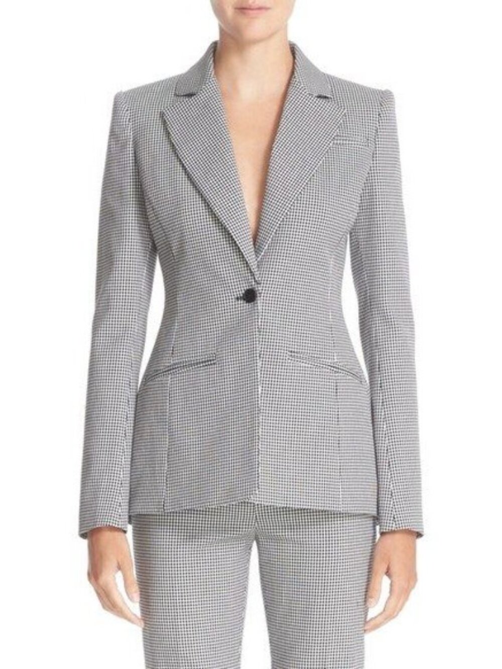 NWT $2340 Altuzzara Acacia Mini Gingham Black / White Jacket Size US 4